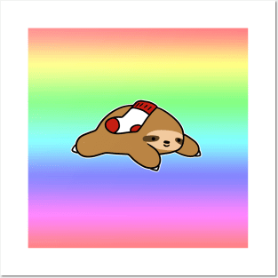 Sock Sloth Rainbow Gradient Posters and Art